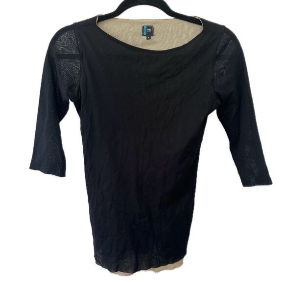 Daniel Boudon UK Formes Paris Mesh Lined Boat Neck Quarter Sleeve Classic Top 2 - Picture 1 of 4